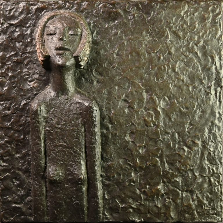 Velkolepý bronzový reliéf Ještě Jiskra vytvořil Olbram Zoubek v roce 2004. Jde o nádherné dílo o rozměru 50 x 50 cm.