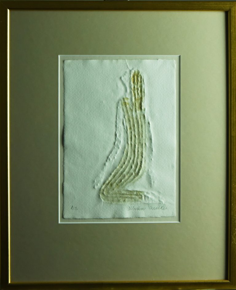 Velikost tohoto tisku je 21 x 15 cm v plné velikosti ručního papíru, rám samotný má rozměr 39 x 32 cm. Olbram Zoubek tento tisk signoval svým podpisem tužkou a opatřil jej značkou A.T.