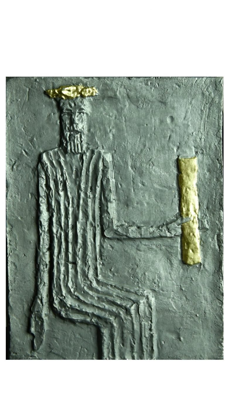 Cínový reliéf.