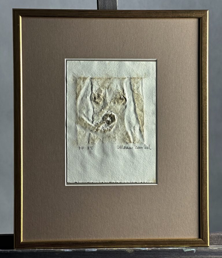 Reliéfní tisk, signatura Olbram Zoubek, značka PF 85.
