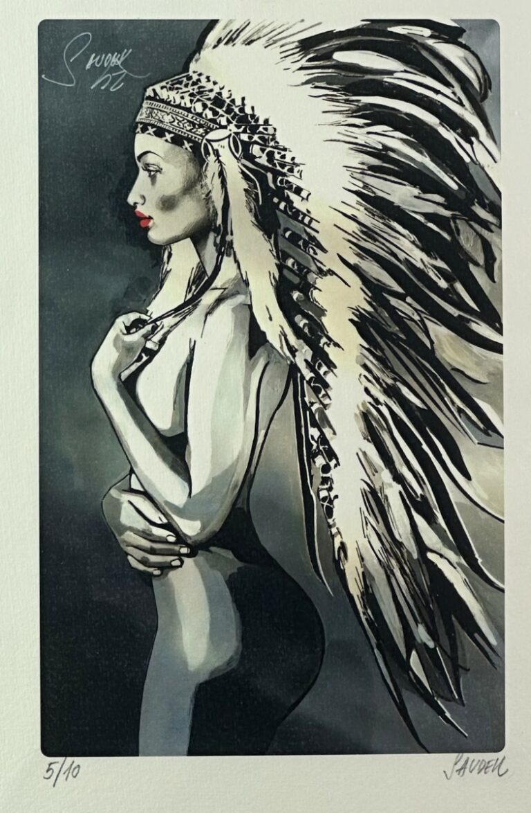 Giclée tisk Indiánka Fenne fatala III - Patrik Saudek