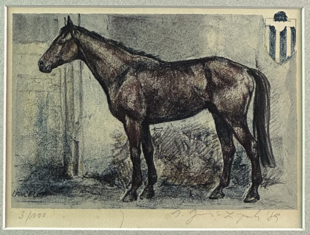 Litografie Lancelot od Ivany Jurné Lipské z roku 1989